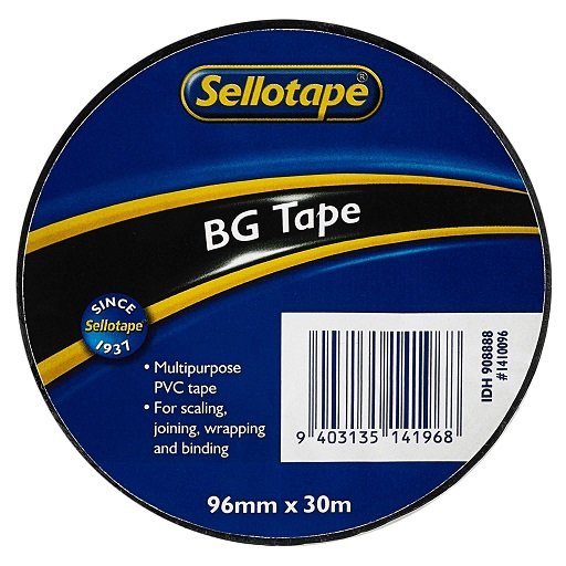 Sellotape 1410 96mm x 30m BG Tape - Black