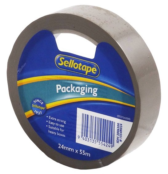 Sellotape 1554R 24mm x 55m Vinyl Packaging Tape - Brown