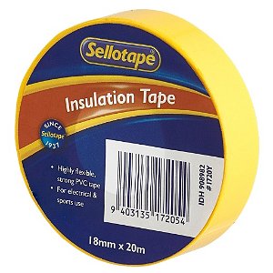 Sellotape 1720Y 18mmx20m Insulation Tape - Yellow