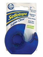 Sellotape  18mm x 15m Super Clear On Tape Dispenser