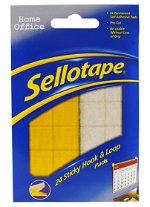 Sellotape 20mm Sticky Hook & Loop Pads Permanent - 24 Pack