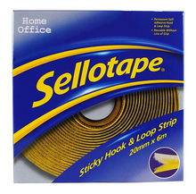 view Sellotape 20mm x 6m Sticky Hook & Loop Strip Permanent