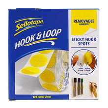 view Sellotape 22mm Sticky Hook Spots Removable - 125 Pack