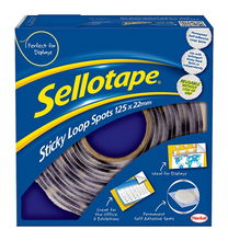 view Sellotape 22mm Sticky Loop Spots Permanent - 125 Pack