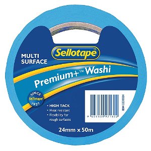 Sellotape 24mm x 50m Premium+ Multi Surface Washi Masking Tape