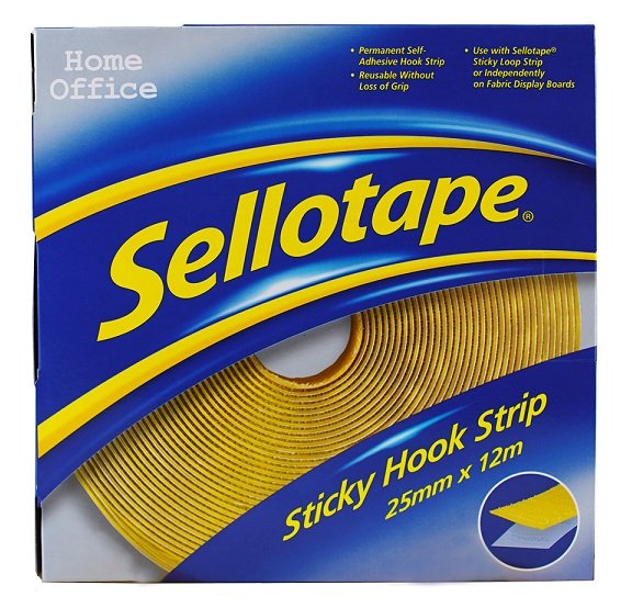 Sellotape 25mm x 12m Sticky Hook Strip Permanent
