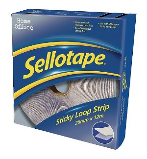 Sellotape 25mm x 12m Sticky Loop Strip Permanent