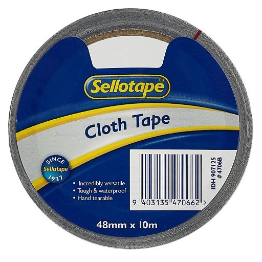 Sellotape 4706B 48mm x 10m Cloth Tape - Black