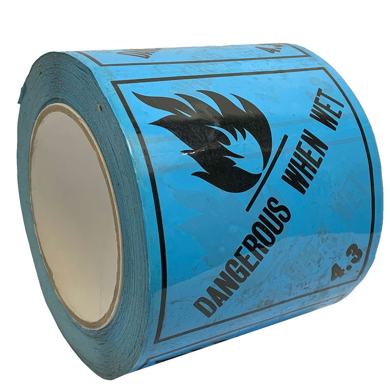 Sellotape 96mm x 96mm x 50m Dangerous When Wet 4.3 Packaging Tape - Black/Blue