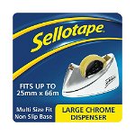 Sellotape Chrome 25mm x 66m Tape Dispenser - Large