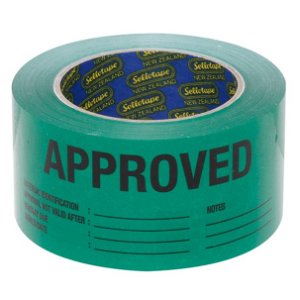 Sellotape 60mm x 150mm x 50m Approved Rippable Label Tape Black/Green - 330 Labels