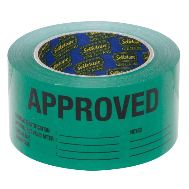 Sellotape 60mm x 150mm x 50m Approved Rippable Label Tape Black/Green - 330 Labels