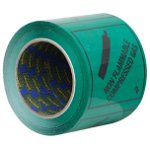 Sellotape 96mm x 100mm x 50m Non-Flammable Compressed Gas 2 Rippable Label Tape Black/Green - 500 Labels