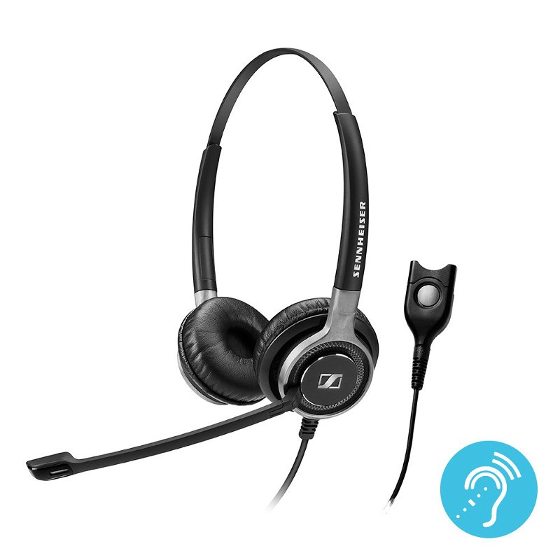 EPOS Sennheiser Century SC-660 TC Easy Disconnect Overhead Wired Stereo Headset with Noise-Cancelling Mic and Telecoil Black - Connection to Hearing Aid
