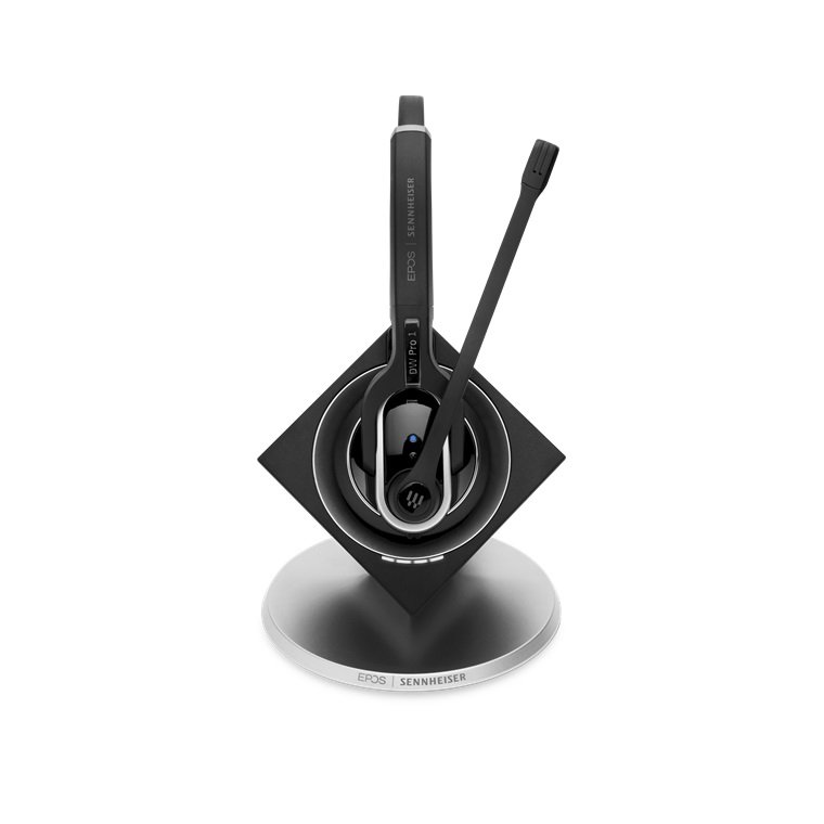 EPOS Sennheiser IMPACT DW Pro 1 DECT Over Head Wireless Mono Headset with Base Station - Connection to Deskphone or PC/Softphone, Optimised for Microsoft Skype