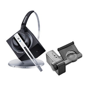 Sennheiser IMPACT DW DECT Over Head Wireless Mono Headset with Base Station & HSL10 Lifter - Dual Connectivity to Deskphone or PC/Softphone, Optimised for Microsoft Skype - Optimised for Microsoft Business Applications