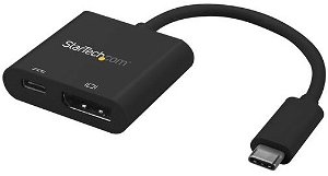 StarTech USB-C to DisplayPort Adapter with 60W USB-C Power Delivery - Black