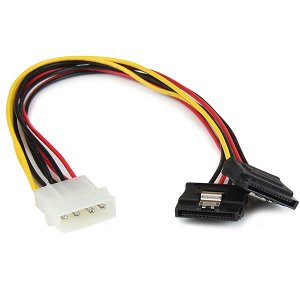StarTech LP4 to 2x Latching SATA Splitter Y Cable