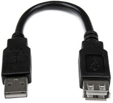 view StarTech 15cm USB 2.0 USB Type-A Male to USB Type-A Female Extension Cable - Black