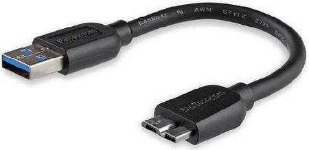 StarTech 15cm SuperSpeed USB 3.0 Type-A Male to Micro B Male Cable - Black