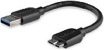 StarTech 15cm SuperSpeed USB 3.0 Type-A Male to Micro B Male Cable - Black