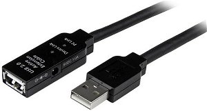 StarTech 15m USB 2.0 Male to Female Active Extension Cable - Black