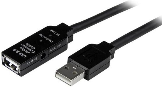 StarTech 15m USB 2.0 Male to Female Active Extension Cable - Black