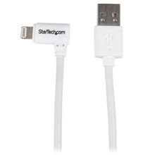 view StarTech 1m Right Angled Lightning to USB Charge & Sync Cable - White
