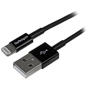 StarTech 1m Slim Lightning to USB Charge & Sync Cable - Black