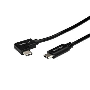 StarTech 1m USB 2.0 USB-C Male to Right Angle Male Cable - Black