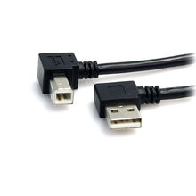 view StarTech 0.9m USB-A Right Angle to B Right Angle USB Cable - Black