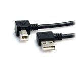 StarTech 0.9m USB-A Right Angle to B Right Angle USB Cable - Black