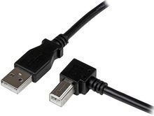view StarTech 1m USB 2.0 Type-A Male to Right Angle Type-B Male Cable - Black