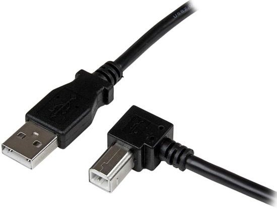 StarTech 1m USB 2.0 Type-A Male to Right Angle Type-B Male Cable - Black