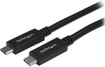 StarTech 1m USB-C Male to Male USB 3.0 Cable with Power Delivery - Black
