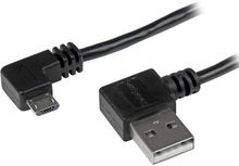 view StarTech 1m USB 2.0 Right Angle Type-A Male to Right Angle Micro-B Male Cable - Black