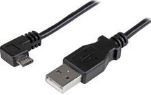 view StarTech 1m USB 2.0 Type-A Male to Right Angle Micro-B Male Cable - Black