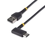StarTech 30cm USB-A to USB-C Charging Cable Right Angled - Black