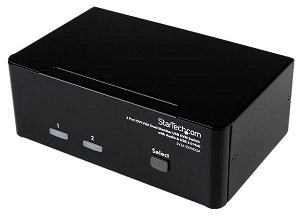 StarTech 2 Port DVI VGA Dual Monitor KVM Switch USB with Audio & USB 2.0 Hub