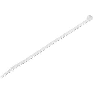 StarTech 25cm Cable Zip Ties UL Listed White - 100 Pack