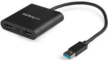 view StarTech 4K USB 3.0 Type-A to 2x HDMI Adapter Female Adapter - Black