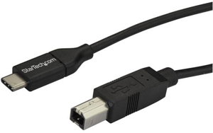 StarTech 2m USB 2.0 USB-C Male to Type-B Male Cable - Black