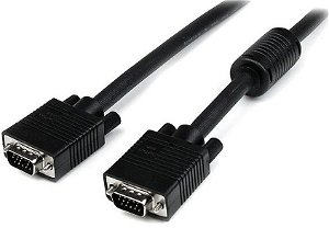 StarTech 2m VGA Male to Male Cable with Ferrite Core - Black