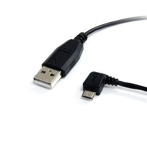 StarTech 1.8m USB-A to Left Angle USB Micro-B Charge & Sync Cable - Black