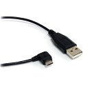 StarTech 1.8m USB-A to Right Angle USB Micro-B Charge & Sync Cable - Black