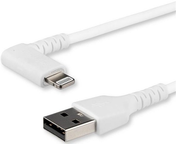 StarTech 2m USB 2.0 Type-A Male to Angled Lightning Male Cable - White