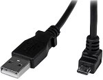 StarTech 2m USB 2.0 Type-A Male to Down Angle Micro-B Male Cable - Black