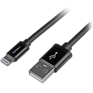 StarTech 2m USB 2.0 to Lightning Braided Charge & Sync Cable - Black