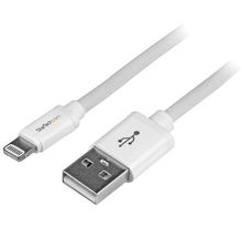 view StarTech 2m USB 2.0 to Lightning Braided Charge & Sync Cable - White