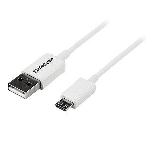 StarTech 2m USB to Micro USB PVC Cable - White